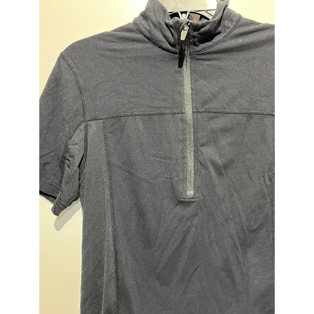 Lululemon Womens Black‎ Quarter Zip Short Sleeve Cycling Jersey Back Pocket